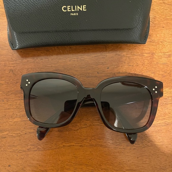 Celine Studded Acetate Sunglasses Tortoiseshell - Picture 4 of 11